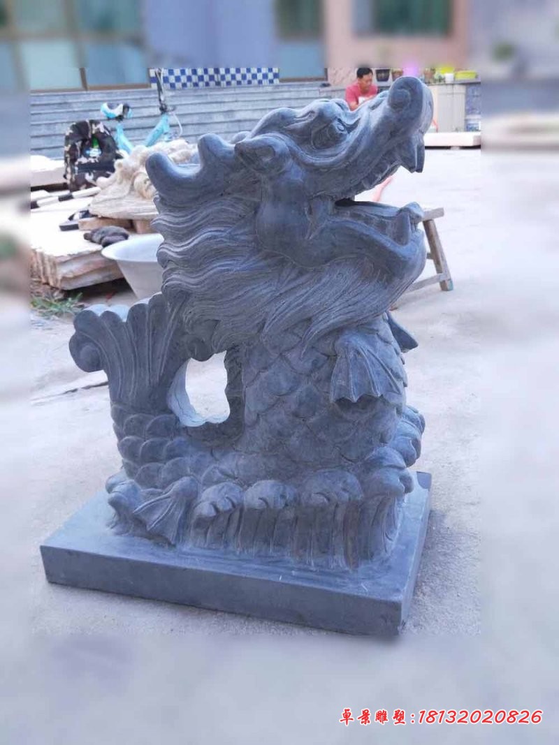 青石仿古螭吻石雕