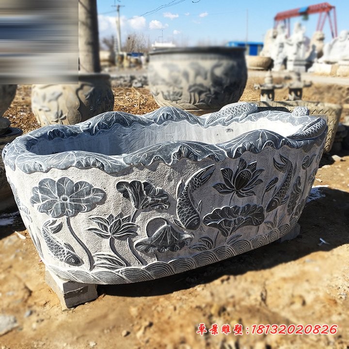 青石水缸，石鱼缸 (1)