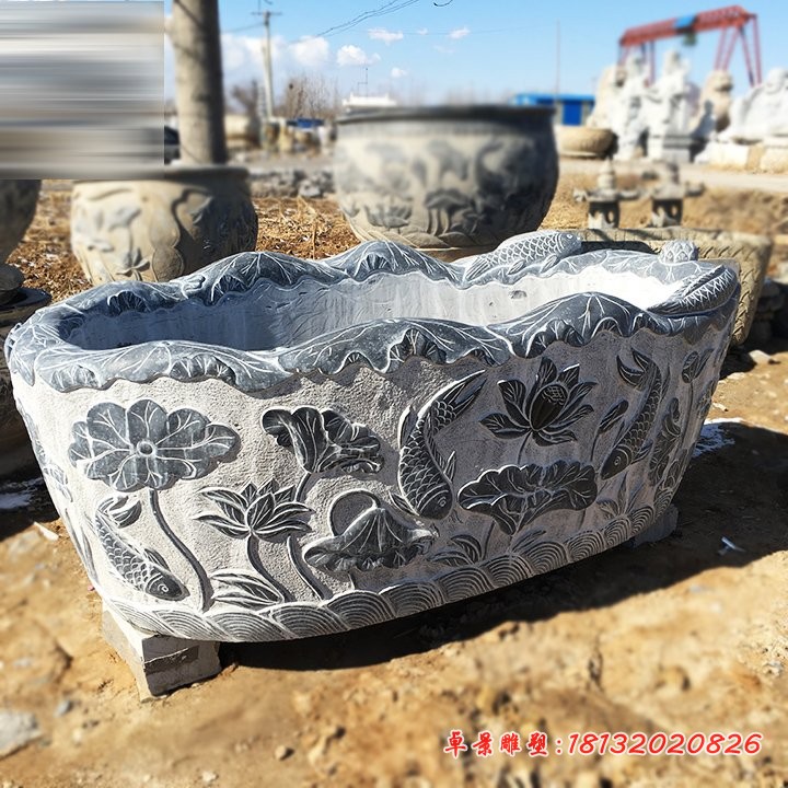 青石水缸，石鱼缸 (3)