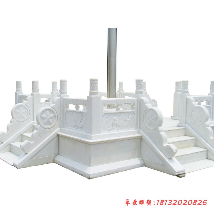 升旗台石雕，汉白玉升旗台雕塑