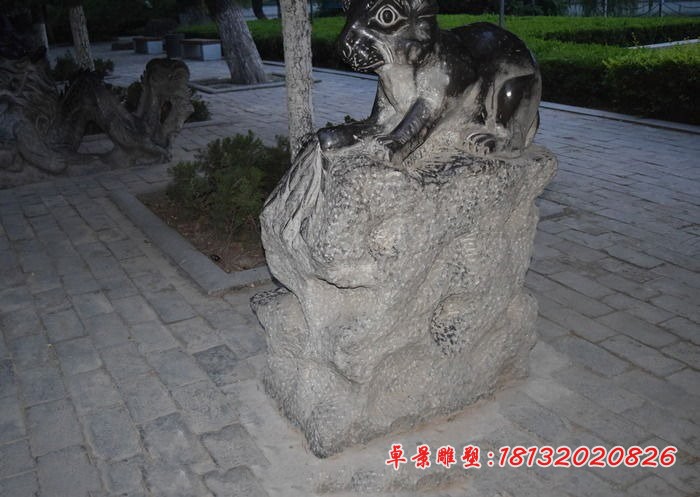 十二生肖石雕  公园大理石动物雕塑 (5)