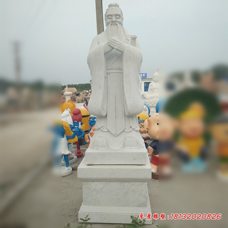 石雕孔子像，先师孔子雕塑