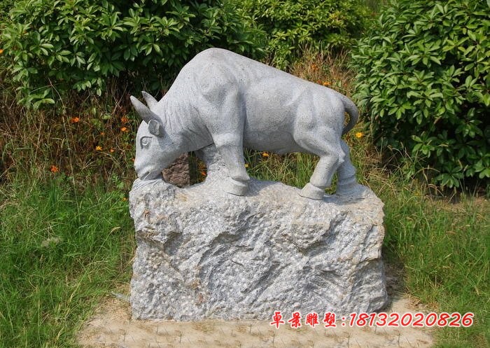 石雕牛 动物石雕 公园景观石雕