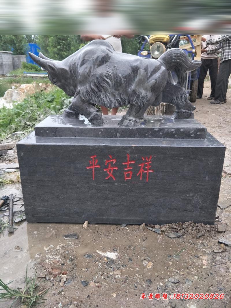 石雕牛，大理石开荒牛