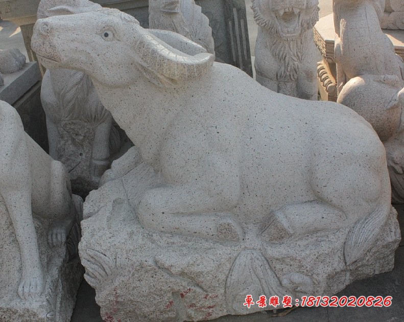 石雕牛 公园大理石动物雕塑