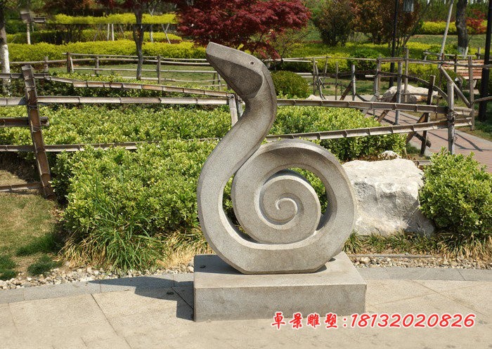 石雕蛇 大理石动物石雕