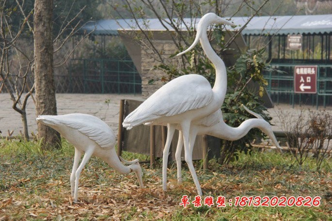 石雕仙鹤 汉白玉动物石雕