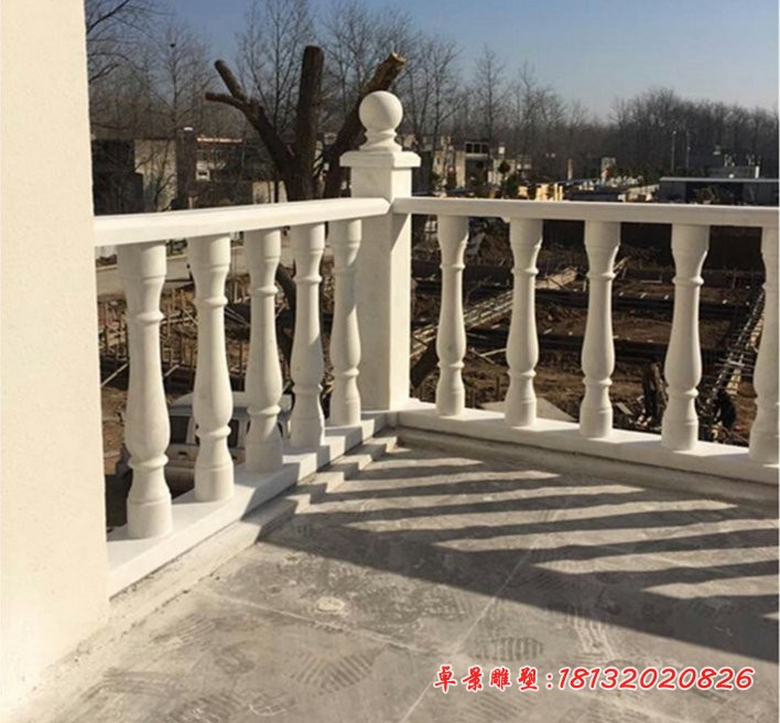 别墅栏杆石雕  汉白玉栏杆雕塑