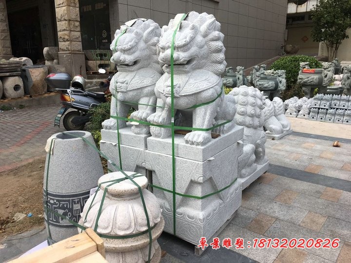 大理石故宫狮子，门口看门狮子石雕