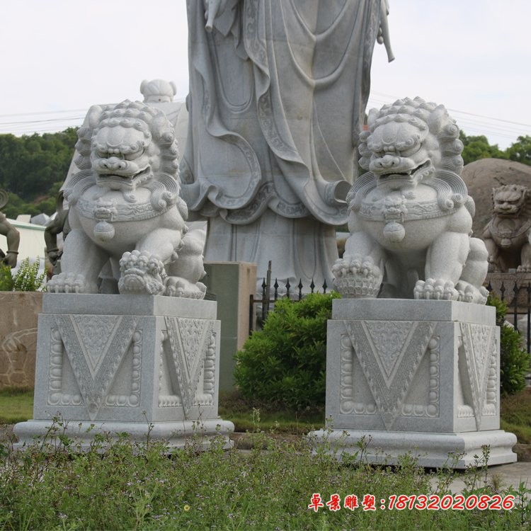 大理石故宫狮子 门口石狮子