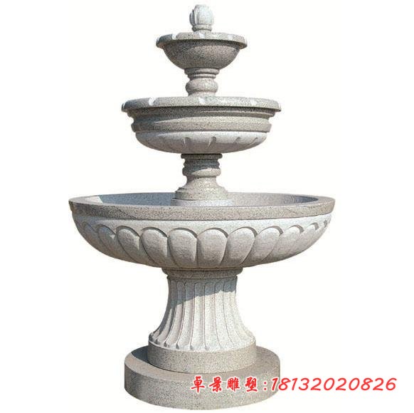 大理石三层喷泉雕塑 公园石雕喷泉