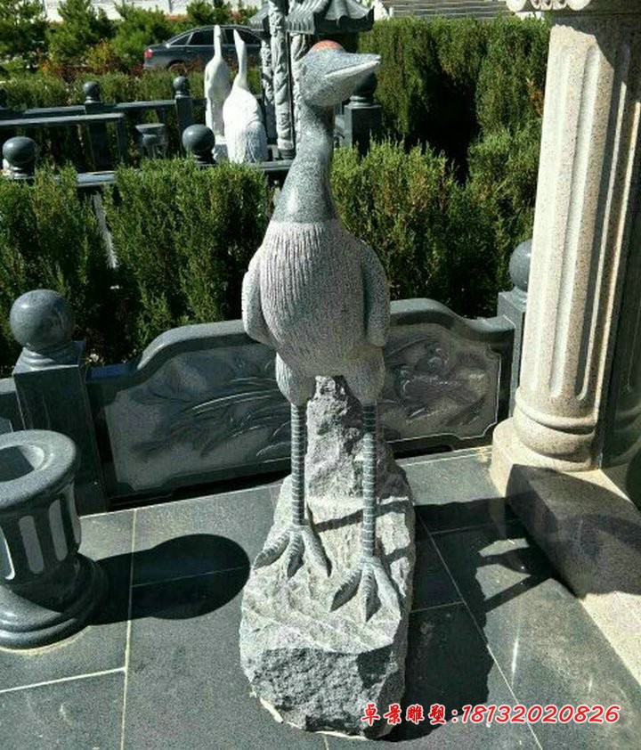 大理石仙鹤雕塑 公园动物石雕 