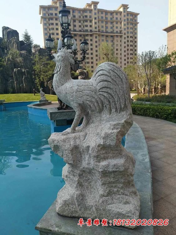 大理石小区十二生肖 动物石雕 