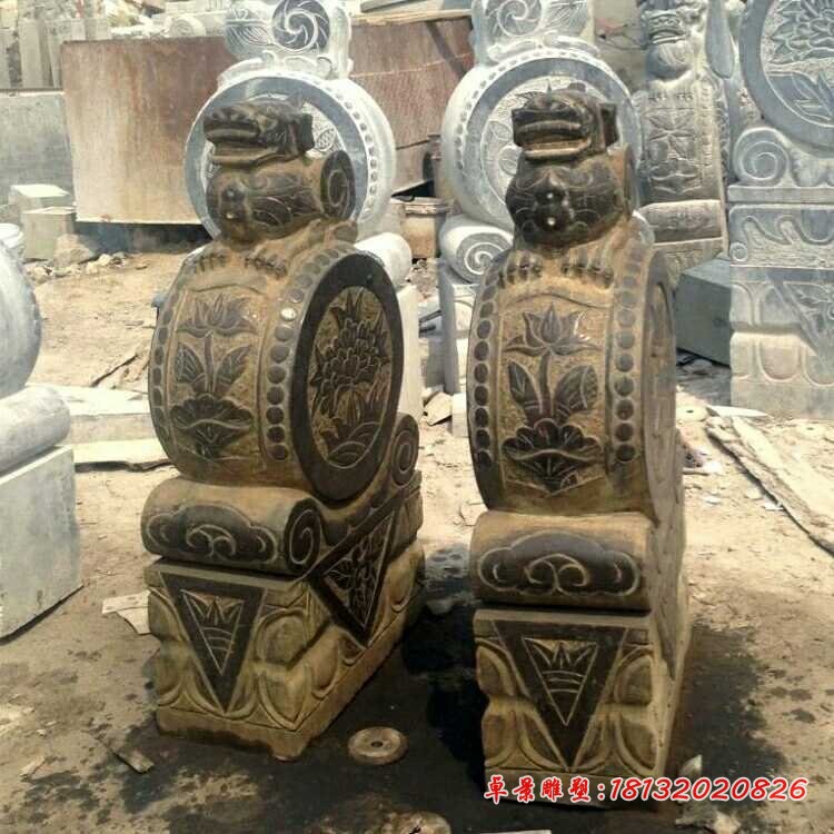 仿古貔貅门墩石雕 门口抱鼓石