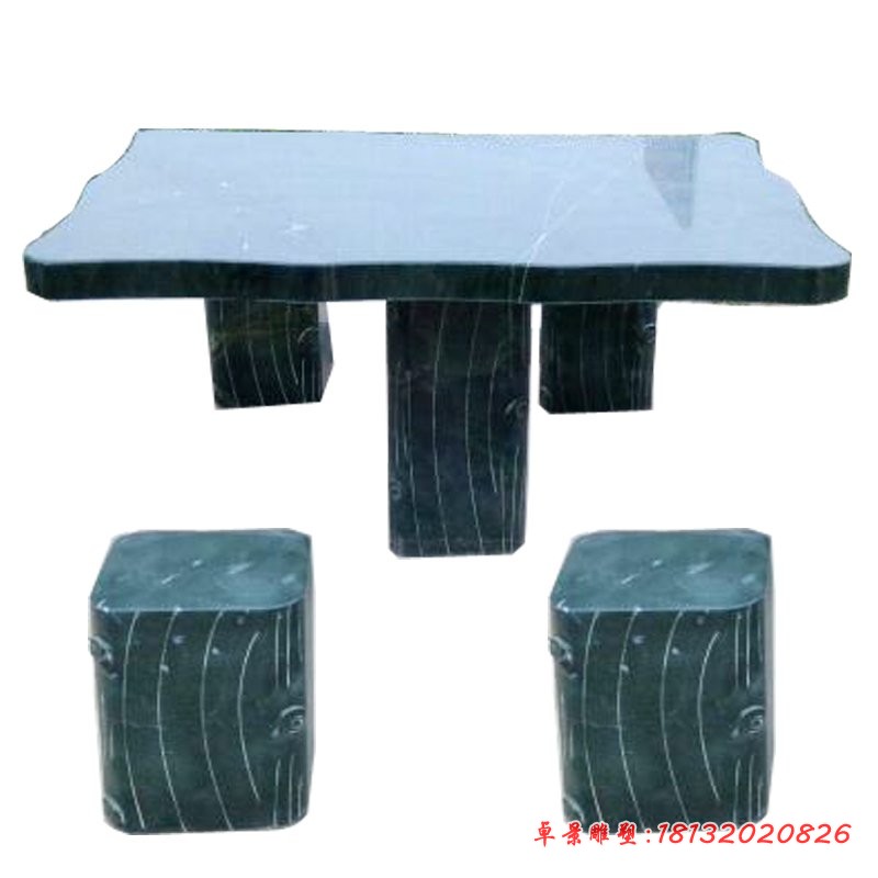仿木头方形桌凳 公园石雕桌凳