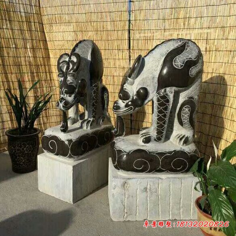 蚣蝮石雕，门口避水兽石雕