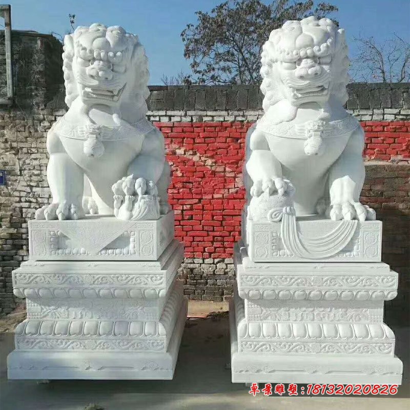 汉白玉故宫狮子，门口看门狮子石雕
