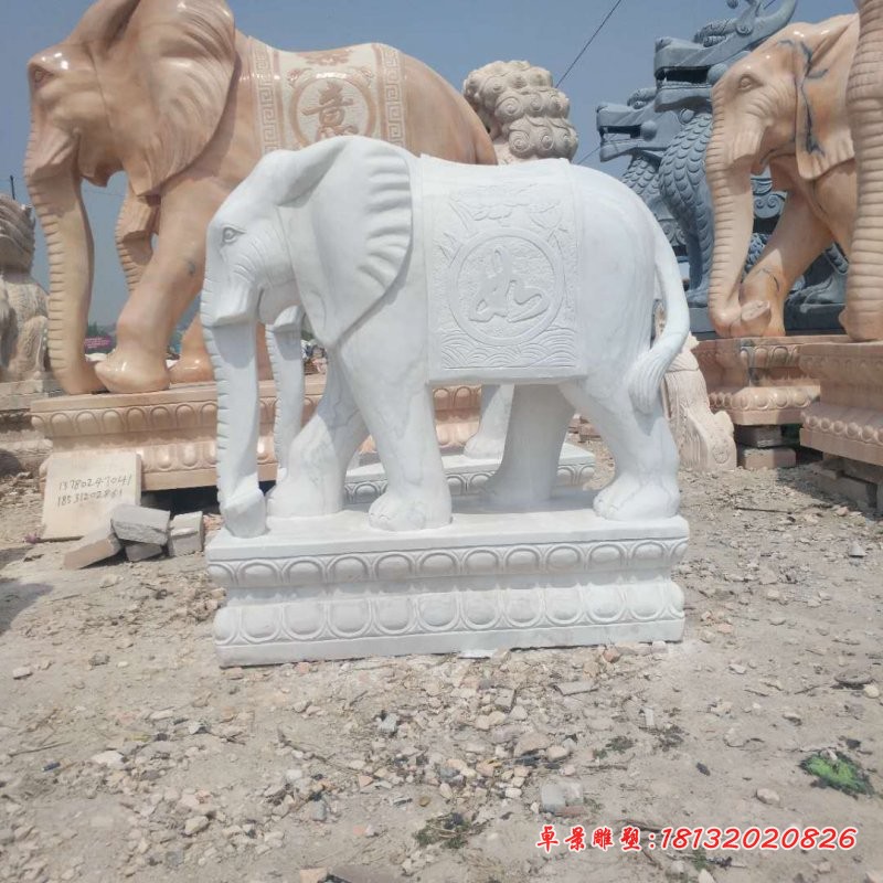 汉白玉如意象雕塑 门口大象石雕