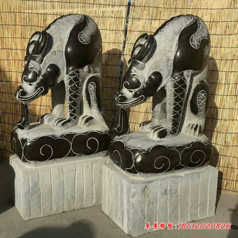 青石仿古蚣蝮石雕 门口吸水兽石雕 (2)