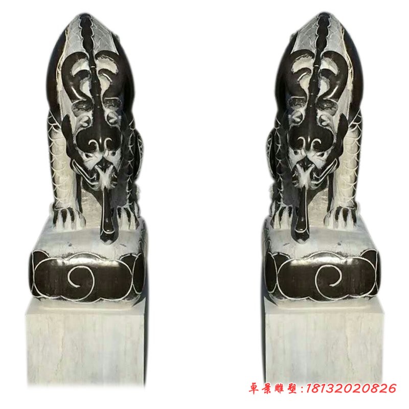 青石仿古蚣蝮石雕 门口吸水兽石雕