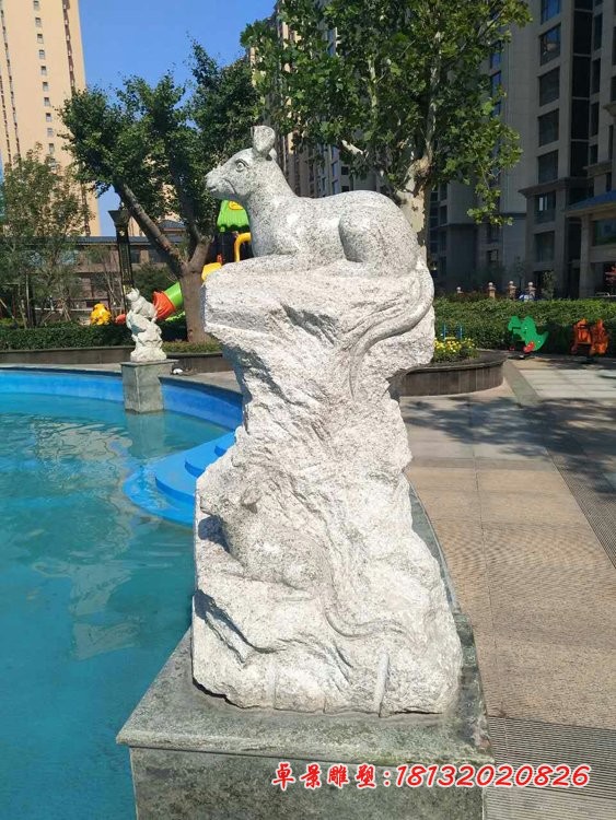 十二生肖石雕 大理石小区动物石雕