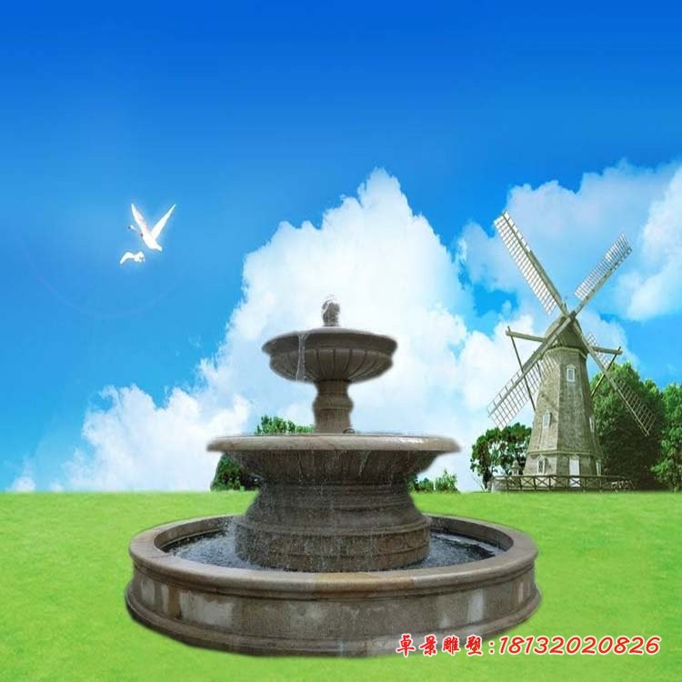 石雕双层喷泉 广场喷泉石雕