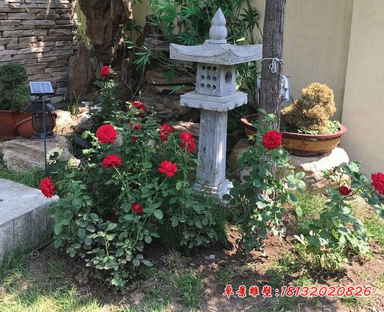 大理石灯笼 公园石灯 (3)