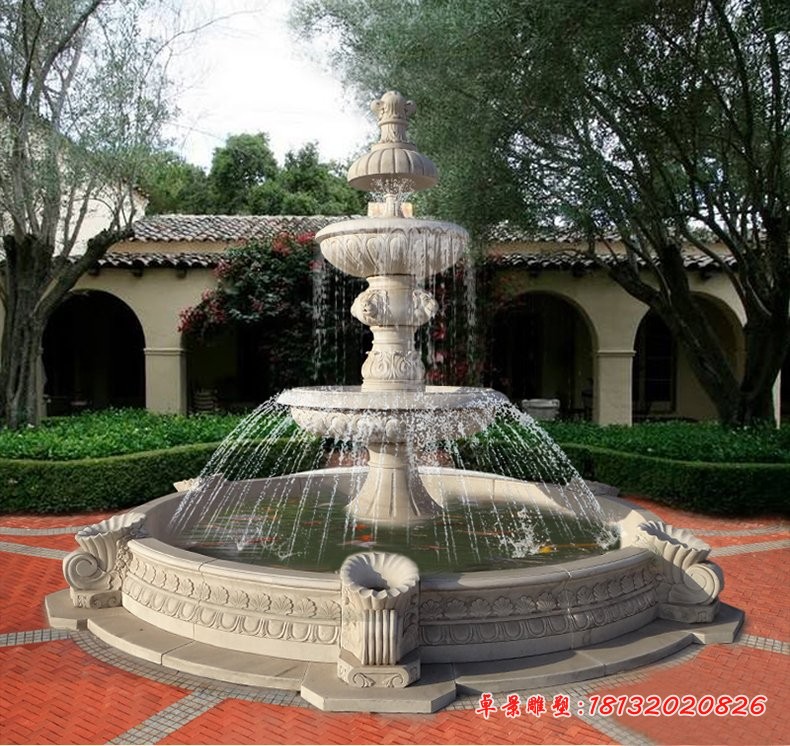 大理石喷泉，园林景观石雕