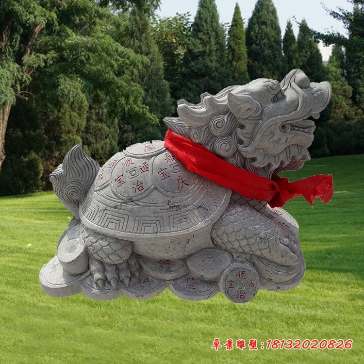 大理石铜钱龙龟石雕 企业招财龙龟石雕