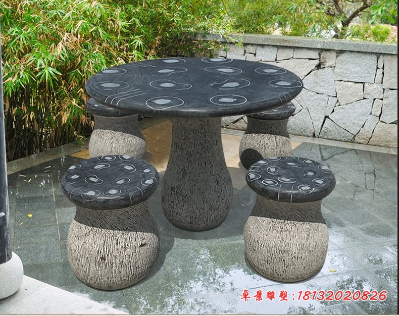 大理石桌凳，圆形石桌凳 