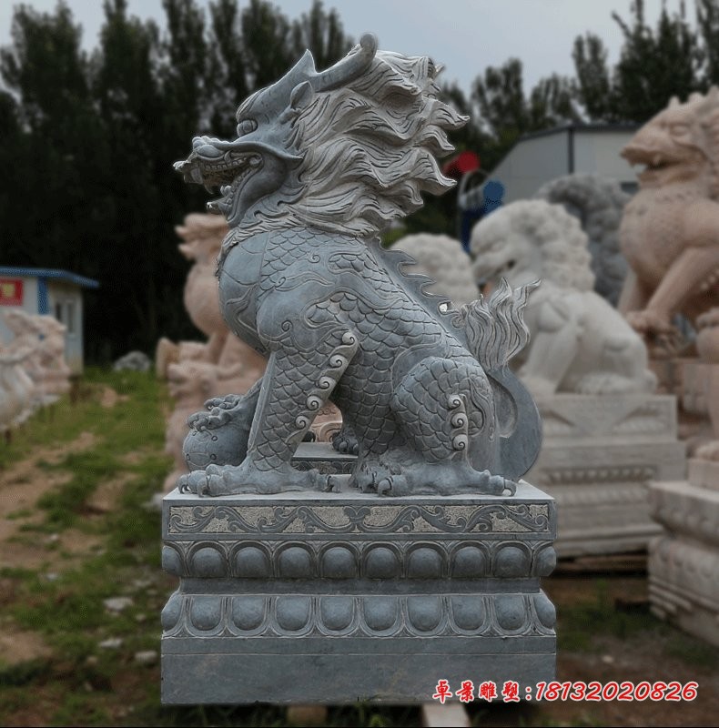 仿古麒麟石雕，招财石雕