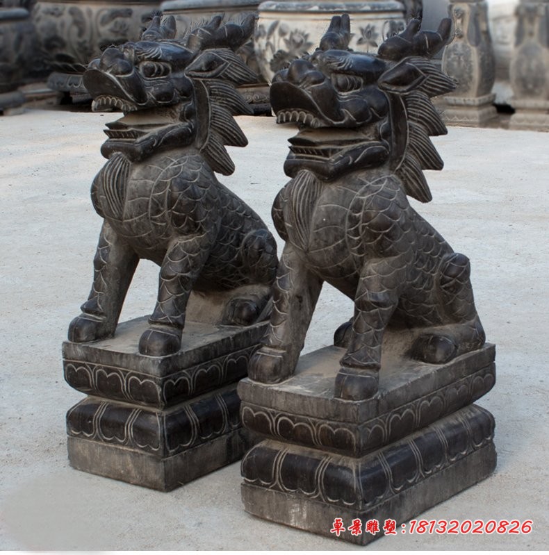 仿古麒麟雕塑，麒麟石雕