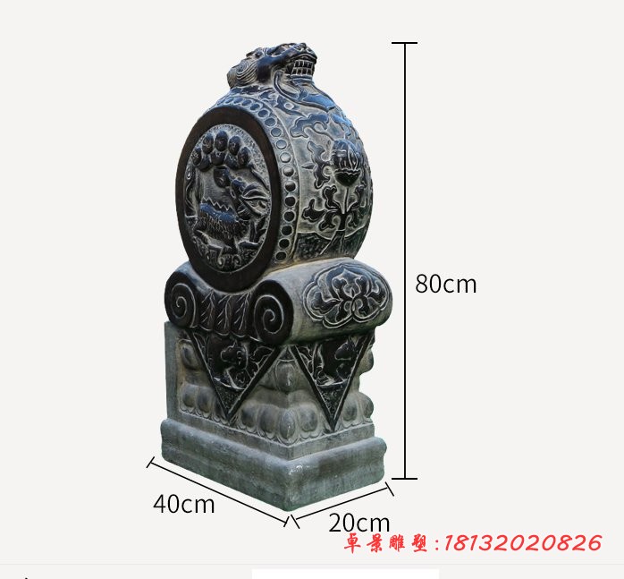 仿古石门墩，青石门墩雕塑