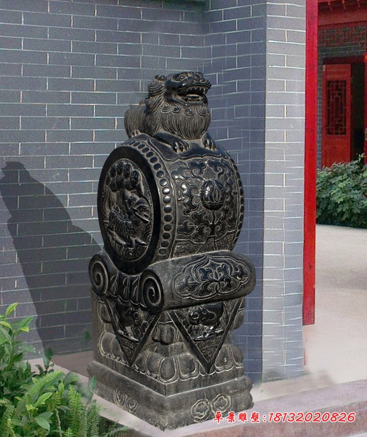 仿古石门墩，庭院景观石雕