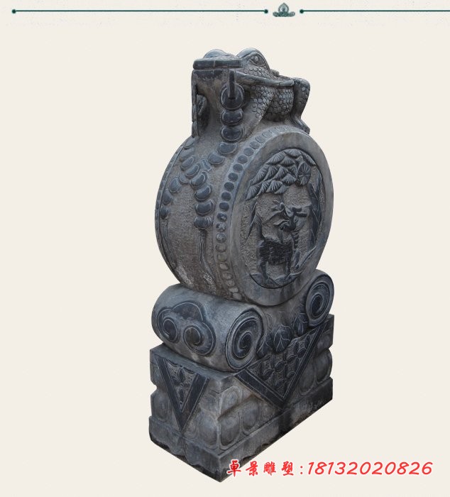 仿古石门墩，金蟾抱鼓石