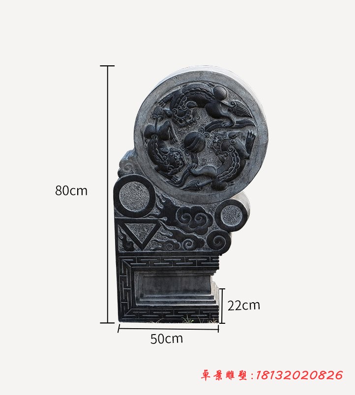 仿古石门墩，镇宅石雕
