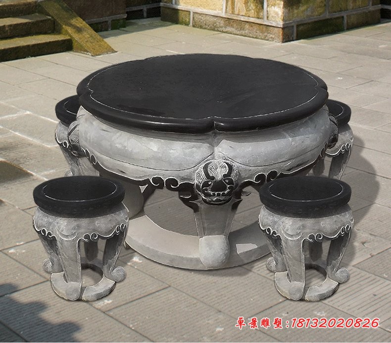 仿古石桌凳，园林景观石雕