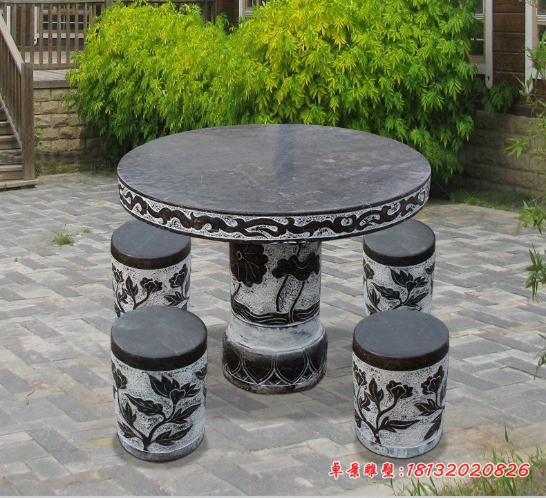 仿古石桌凳，庭院景观摆件