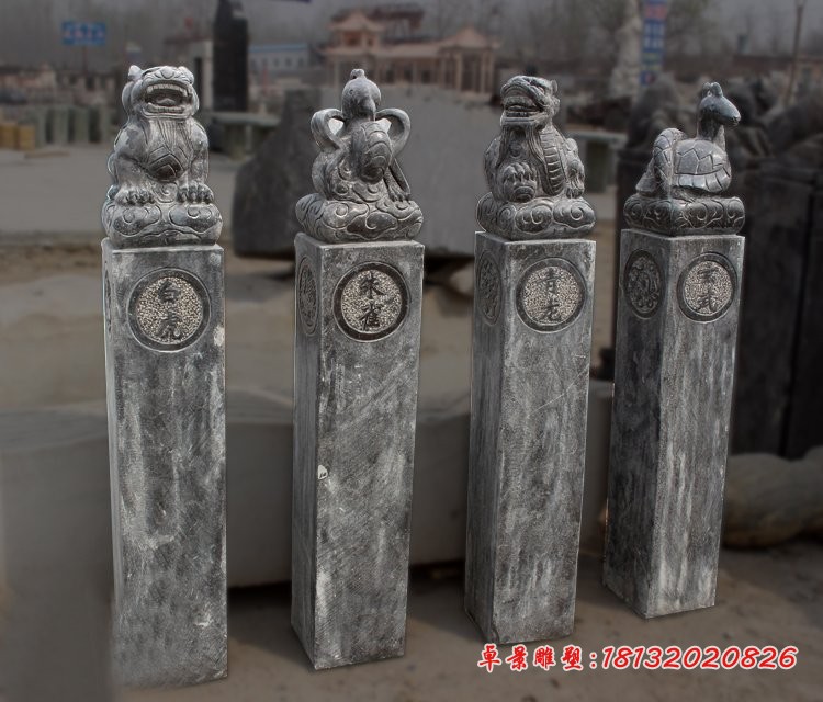 仿古拴马桩，镇宅石雕