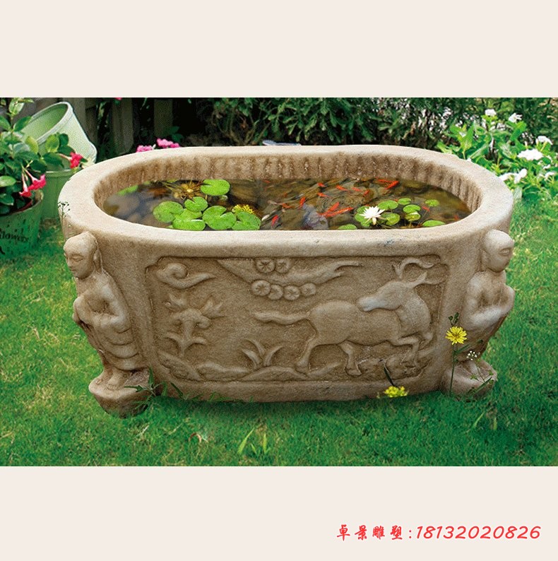 仿古鱼缸 ，石雕鱼缸