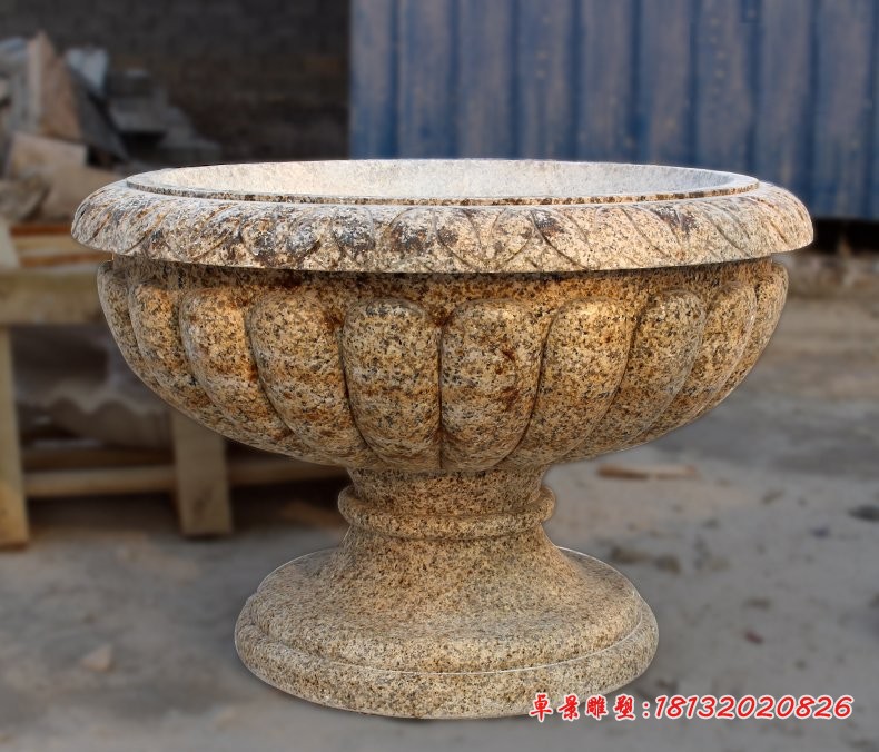 公园景观摆件，石雕花盆