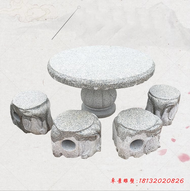公园景观雕塑，象鼻石桌凳