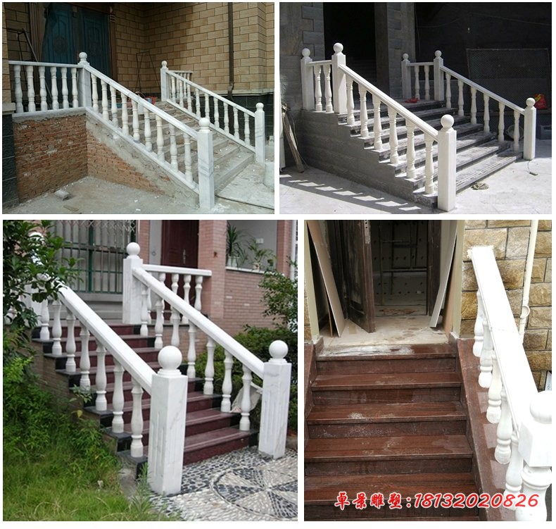 汉白玉栏杆，别墅景观石雕