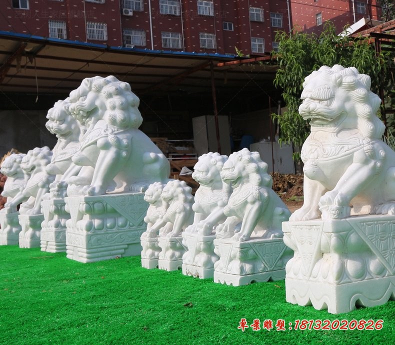汉白玉狮子，寺庙景观石雕