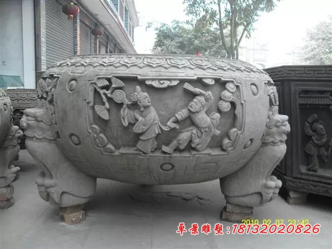 大理石水缸雕塑仿古水缸石雕 