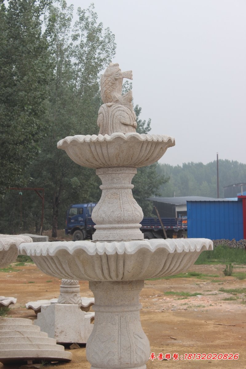 多层喷泉石雕大理石喷泉雕塑 