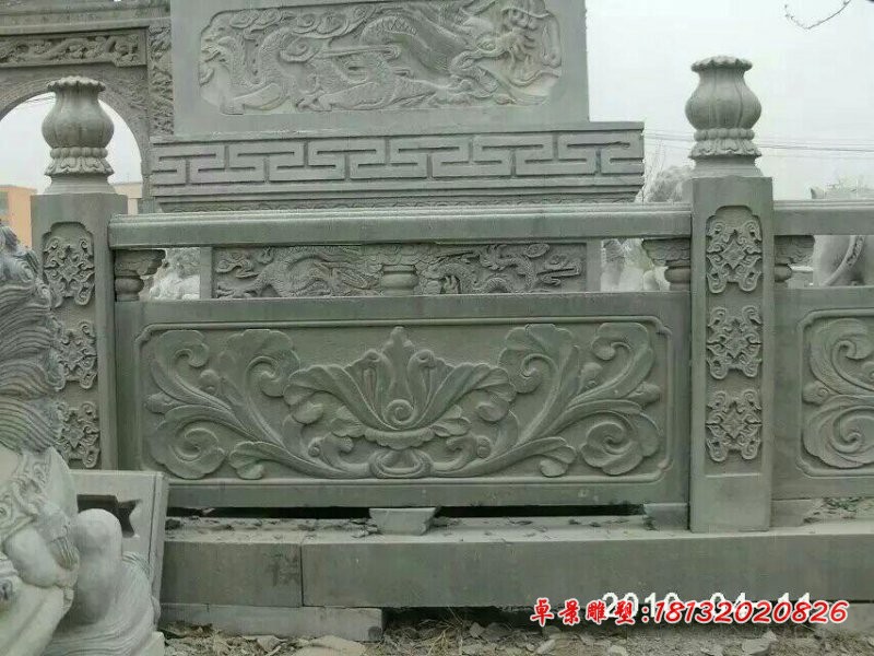 防护栏板石雕青石栏板雕塑 (2)