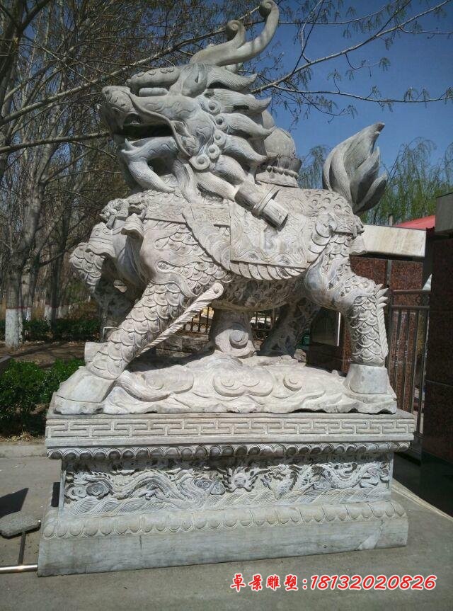 仿古麒麟石雕招财神兽雕塑 (2)