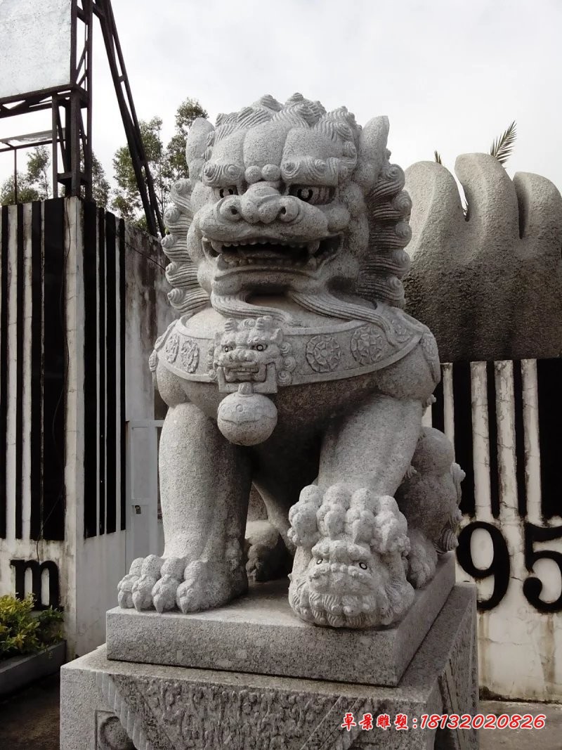 仿古石狮子雕塑看门狮子石雕 