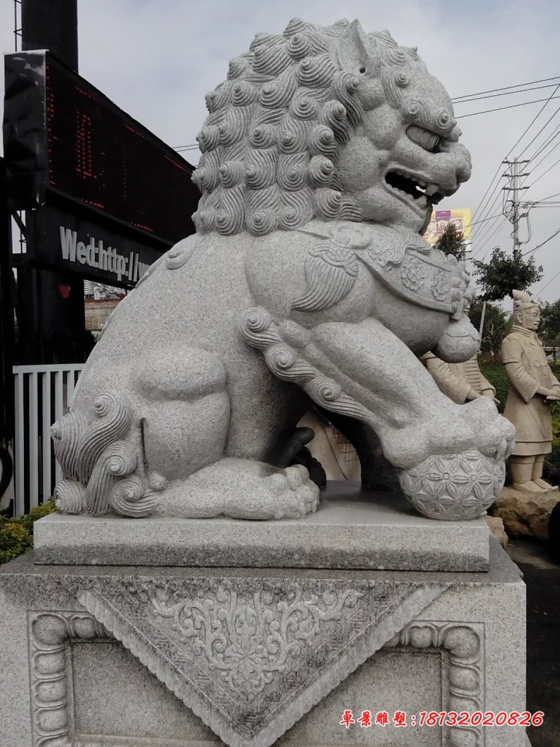 仿古石狮子雕塑看门狮子石雕 